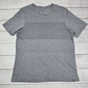 Travis Mathew T Shirt Mens Large Gray Pima Cotton Striped Short Sleeve Crewneck